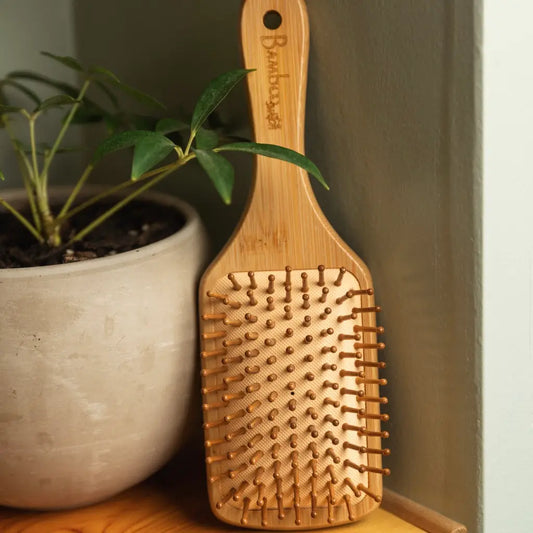 Bamboo Paddle Square Hairbrush