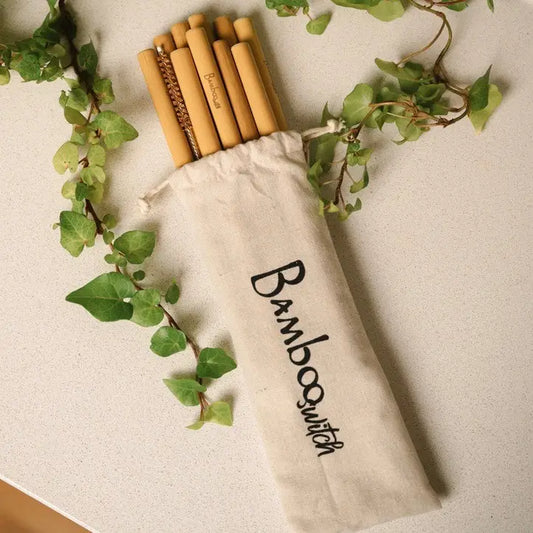 Organic Bamboo Straws & Coconut Fiber Straw Cleaner